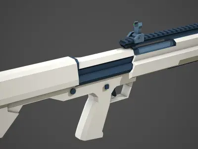 Stylized KSG Shotgun Low Poly Mobile Ready Low-poly 3D model
