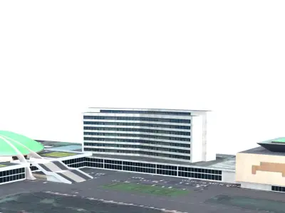 MPR DPR indonesian Building Low-poly 3D model