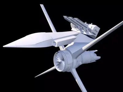 Jet Engine Powered Stealth Fighter Aircraft 3D Model 3D model