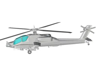Military Helicopter Low-poly 3D model