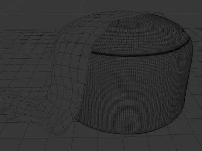 Pouf and blanket  Free 3D model