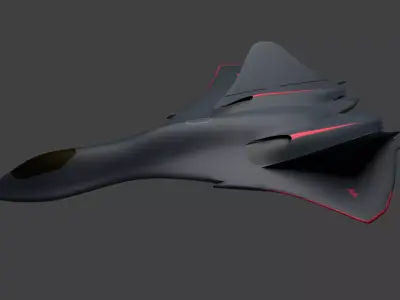 Stealth fighter jet spaceship like 3D model