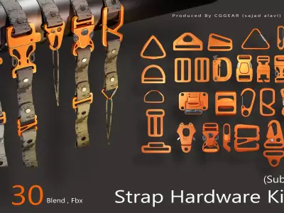Strap Hardware Kitbash subd VOl 1 3D model