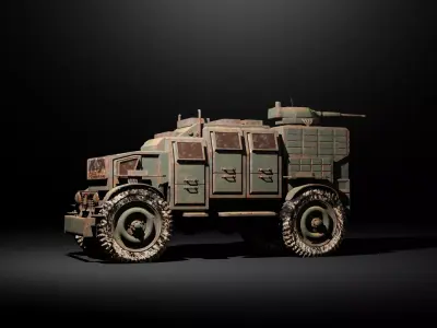 Post Appocalyptic Sci fi Fighter Truck 3D model