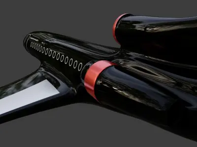 Business black private plane 3D model