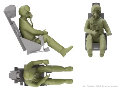 Jet Fighter Pilot 3D print model