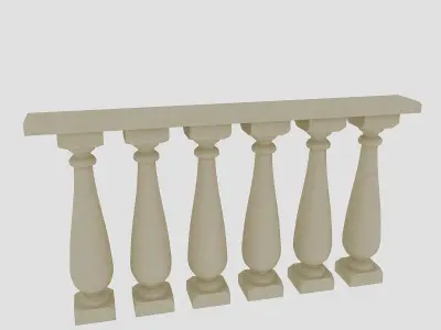 Classical Railing Low-poly 3D model