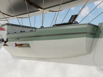 Steampunk airship 3D model