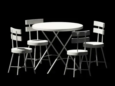 Furniture table and chair Free 3D print model