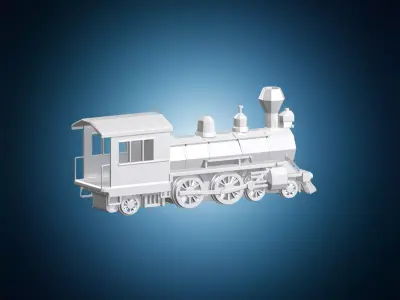 Geometric Rail Engine Low Poly Locomotive 3D Print Model 3D print model