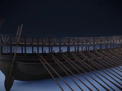 Phoenician Warship Low-poly 3D model