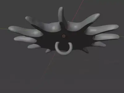 Organic Pendant Decorative 3D Model with Biomechanical Design 3D print model