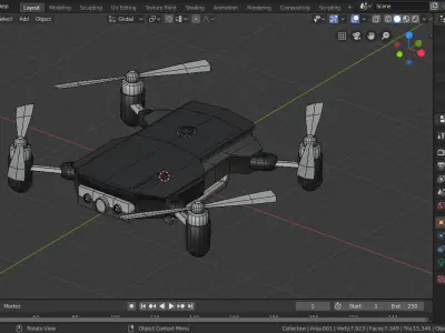 Drone low poly Low-poly 3D model