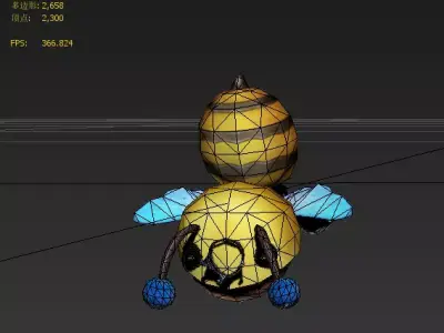 Little Bumblebee Girl Low-poly 3D model