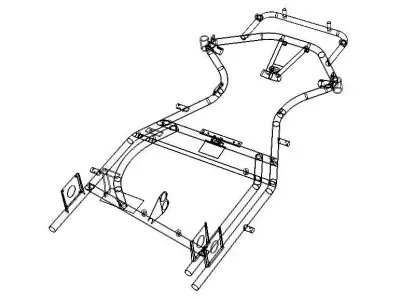 Chassis Frame Design of Go-Kart Vehicle 3D model