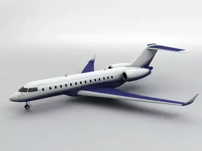 Bombardier Global Express 6000 Aircraft Low-poly 3D model