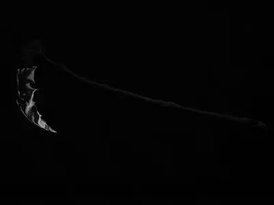 Stylized Black Scythe - Game-Ready Free low-poly 3D model