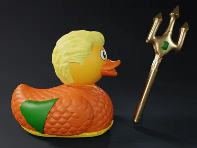 Cute Aquaman Rubber Duck 3D print model