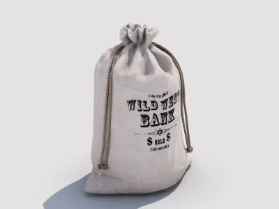 Money Bag Low-poly 3D model