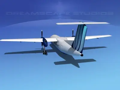 Dehaviland DHC-8 100 United Airlines 3D model
