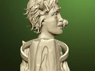 Colored 3D Printable Statue Zodiac Sign Taurus Free low-poly 3D model