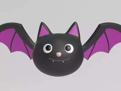 Stylized Low-Poly Cute Bat Low-poly 3D model