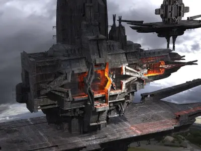 Cyberpunk Mothership Kitbash 1 3D model