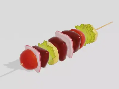 BBQ Skewers - Hand Painted Free 3D model