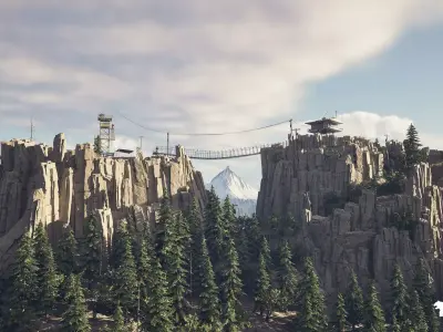 Fire Watch Tower Environment Low-poly 3D model