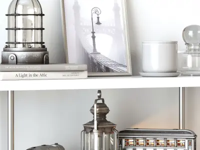 Decorative set shelf 3D model