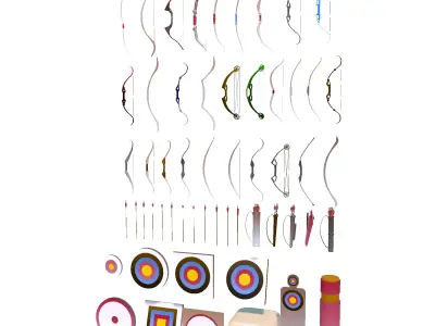 Archery Tips Asset Pack Low-poly 3D model