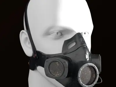 Gas mask Sci-Fi helmet 3d model military combat fantasy weapon  Low-poly 3D model