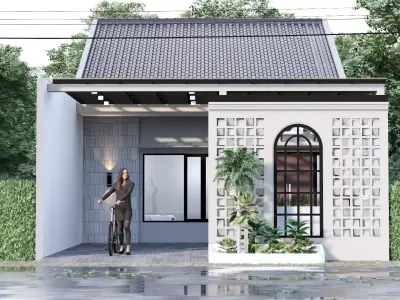 Complete Model One floor Minimalist Modern House Design  3D model