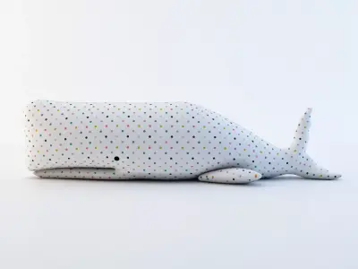 Plush Whale Low-poly 3D model