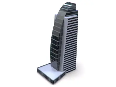 Hotel Building Low-poly 3D model