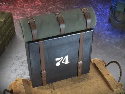 74th New York Infantry Backpack with Blanket 3D model