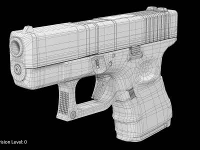 Glock 26 Handle Low-poly 3D model