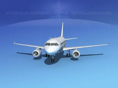 Airbus A319 Unmarked 3 3D model