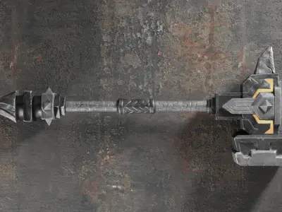 Dark Iron Dwarf Heritage Hammer  Low-poly 3D model