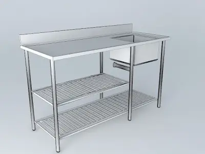 Kit211 Bancada Inox Cuba V2 por Alex Marques Free 3D model