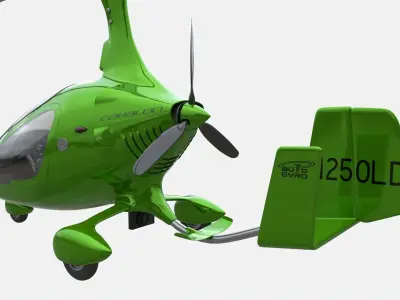 Gyroplane Autogyro Cavalon Green 3D model