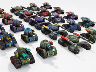 Filters Big Toon Sci Fi Ultra Tank Low-poly 3D model