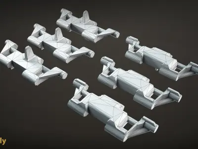 M2 Bradley and M270 MLRS Tracks Low-poly 3D model