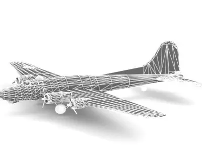 B17 Plane  Low-poly 3D model