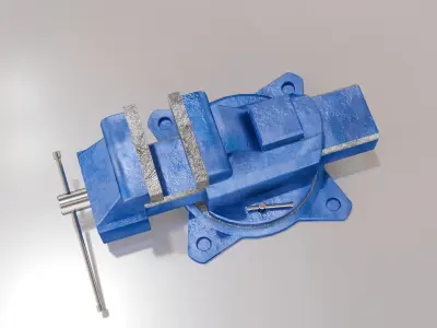 Bench Vise Low-poly 3D model