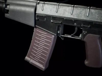 PBR - ASVAL Assault Rifle - Game-Ready 3D Asset Low-poly 3D model