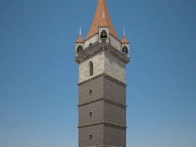 Belfry clock tower 3D model