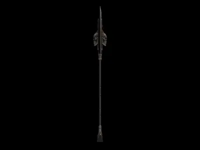 Skull Axe Low-poly 3D model