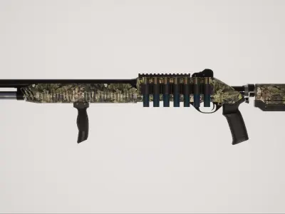 Shotgun 1 Low-poly 3D model