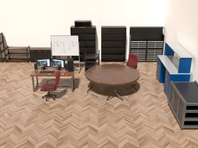 Lowpoly office pack Low-poly 3D model